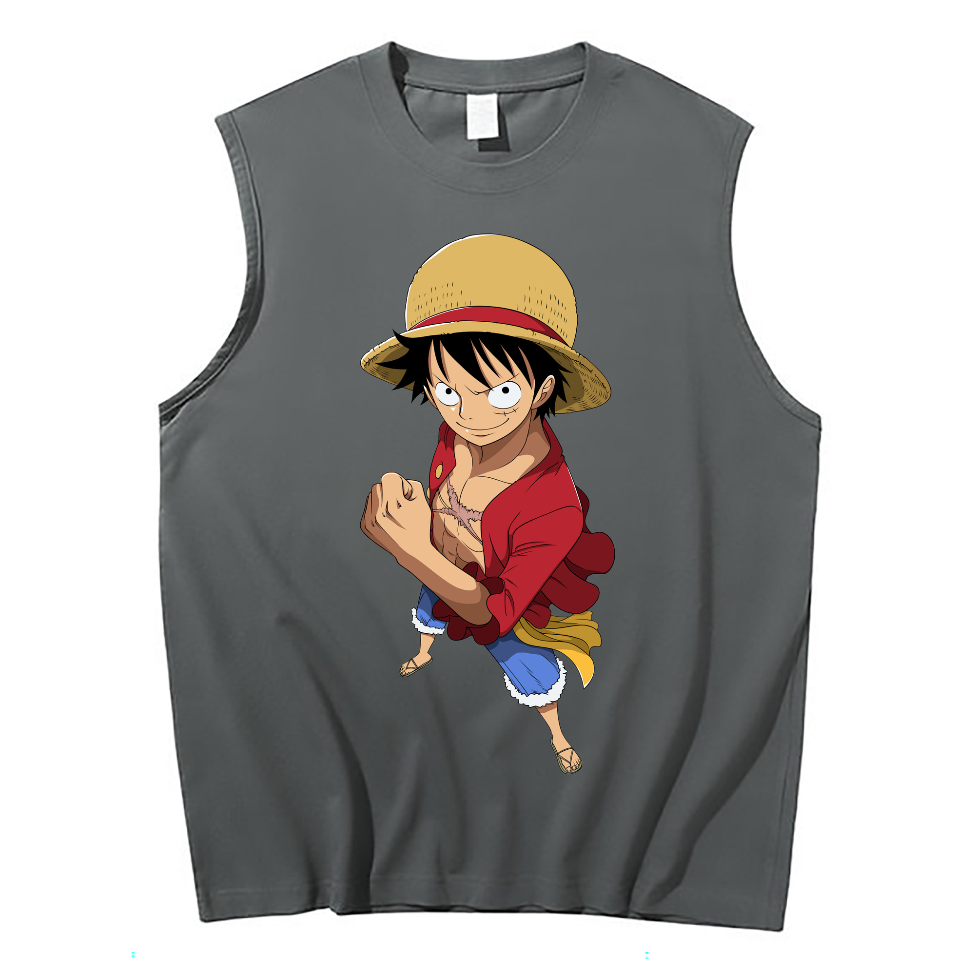 ワンピース モンキー・D・ルフィ ONE PIECE Monkey D. Luffy コットン100％タンクトップ（フロントプリント）